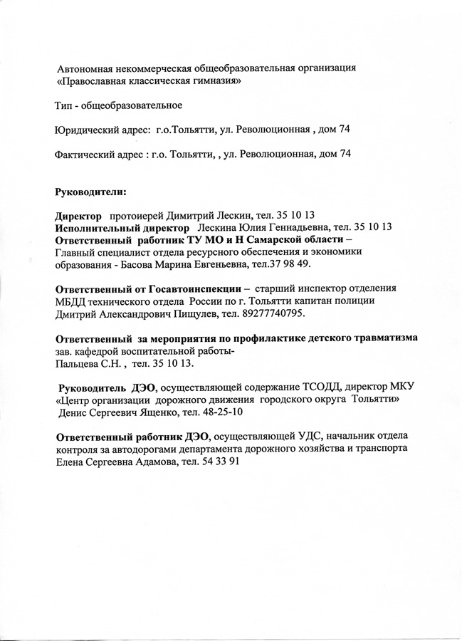 Паспорт дорожной безопасности